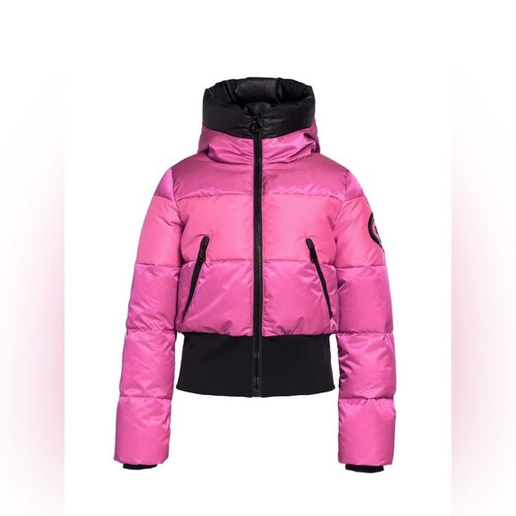 Goldbergh Fever Ski Jacket Pink Black Worn Once Womens Size US 4 Waterproof Down - Picture 4 of 11